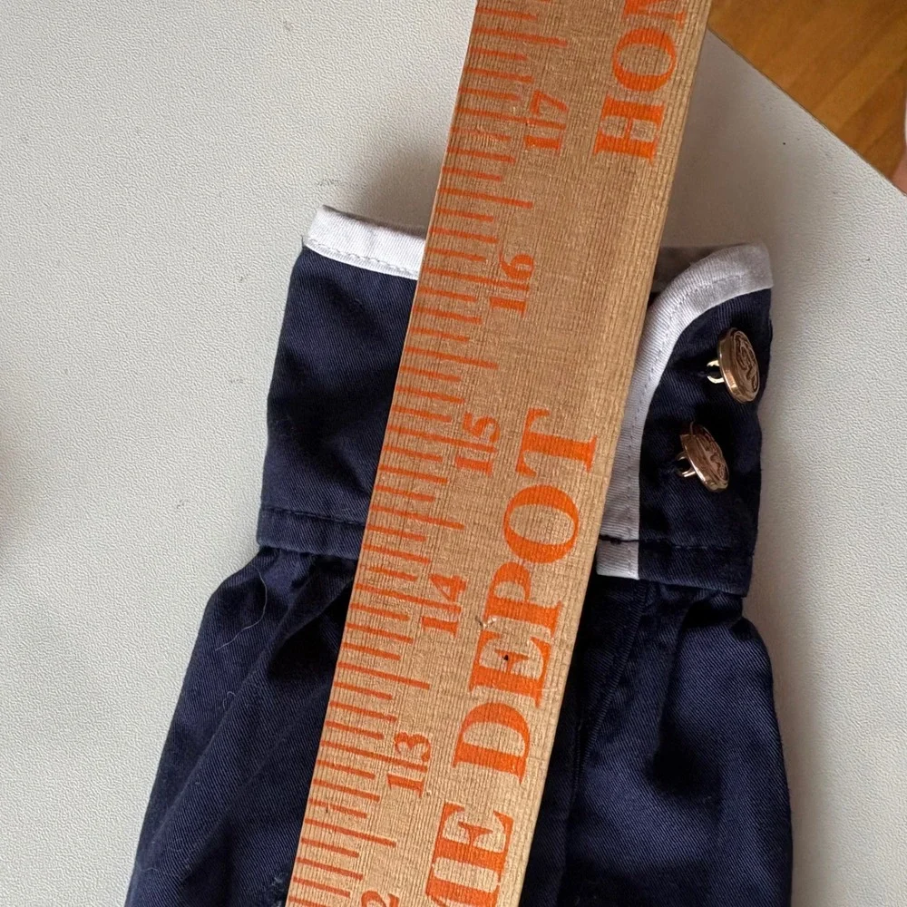 Kidichic Long Sleeve Blouse Kids Size 8 Navy Blue Peter‎ Pan Collar Bow Detail